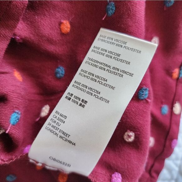 Maeve by anthropologie colorfull embroidery polka dots boho blouse Top - Picture 14 of 14